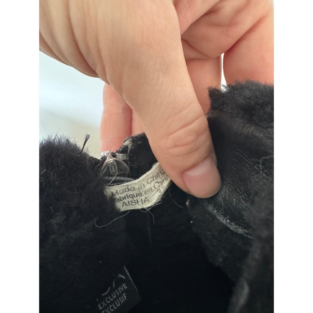 Artica Aisha Black Leather Winter Boots Fur Trim Ice Cleats Womens 37 US 6-6.5 - Picture 10 of 13